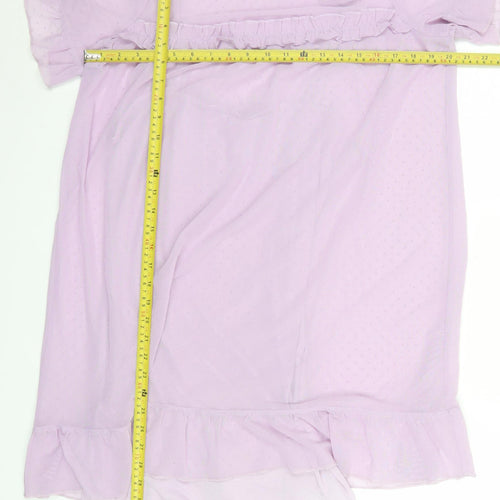 H&M Divided Women’s Purple Short Ruffle Shift Dress M