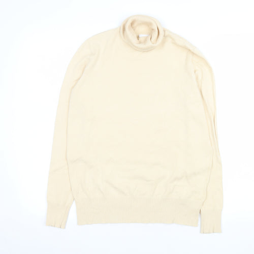 Saint Tropez Womens Beige Roll Neck Long Sleeve Pullover Jumper L