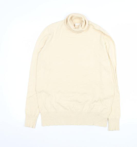 Saint Tropez Womens Beige Roll Neck Long Sleeve Pullover Jumper L