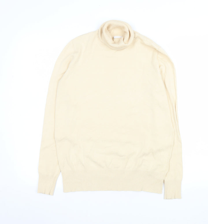 Saint Tropez Womens Beige Roll Neck Long Sleeve Pullover Jumper L