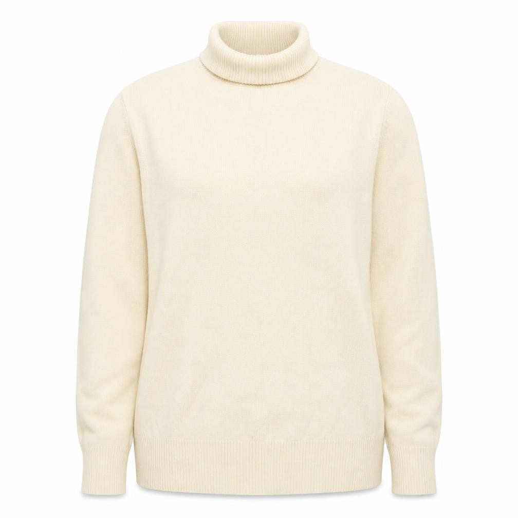 Front view of Saint Tropez women’s beige roll neck long sleeve jumper l