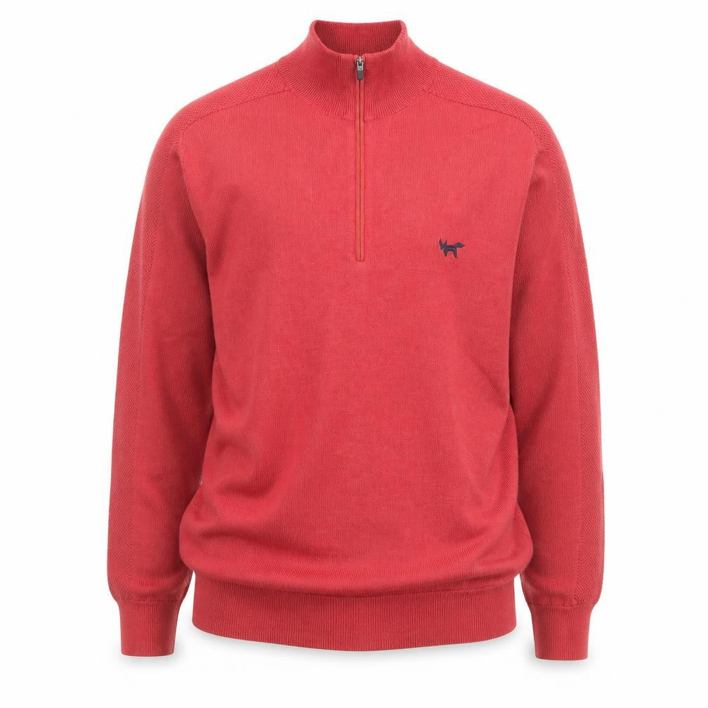Wolsey Men’s Red Merino Wool 1/2 Zip High Neck Jumper Size L