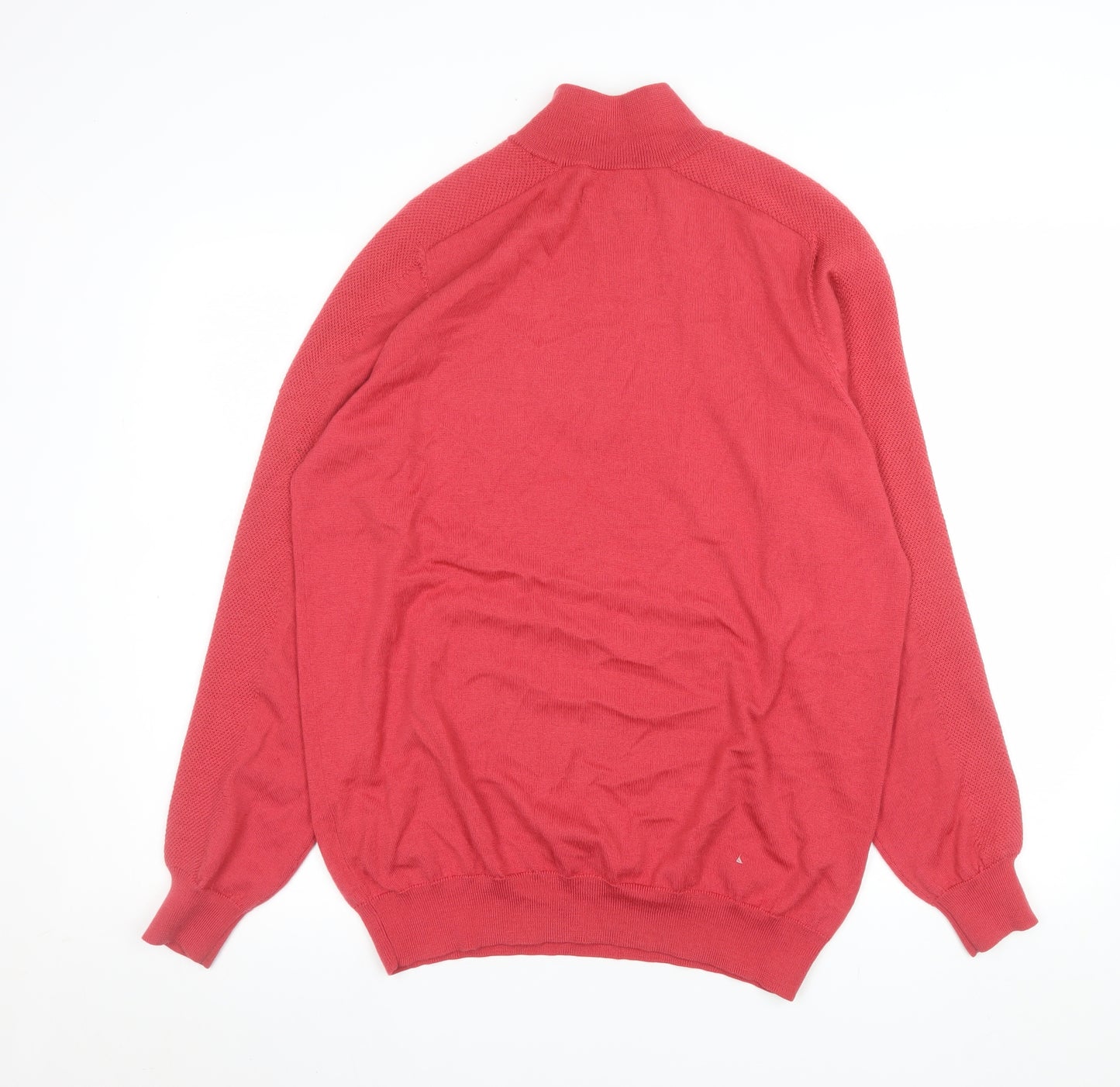 Wolsey Men’s Red Merino Wool 1/2 Zip High Neck Jumper Size L