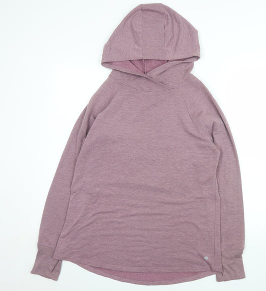 Layer 8 Women’s Mauve QwickDry Pullover Hoodie Size L Lightweight Activewear