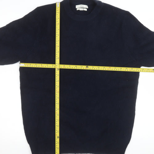 Marks and Spencer Men’s Dark Navy Blue Medium Crew Neck Jumper