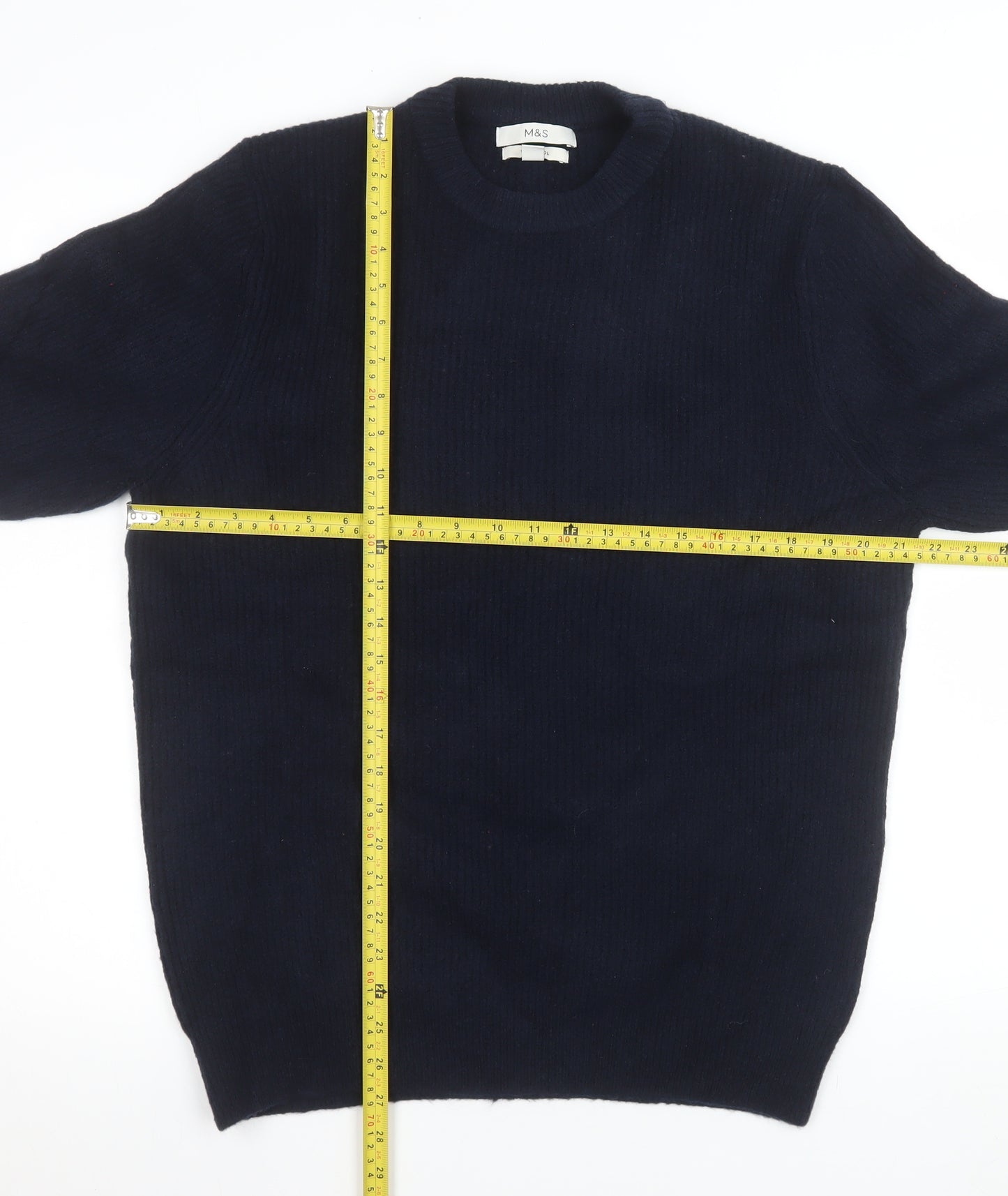 Marks and Spencer Men’s Dark Navy Blue Medium Crew Neck Jumper