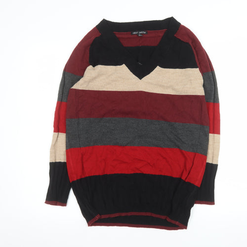 Next Men's Multicoloured Striped V-Neck Jumper Size S