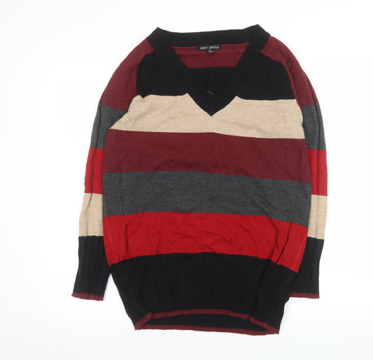 Next Men's Multicoloured Striped V-Neck Jumper Size S