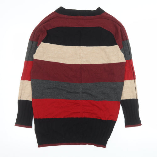 Next Men's Multicoloured Striped V-Neck Jumper Size S