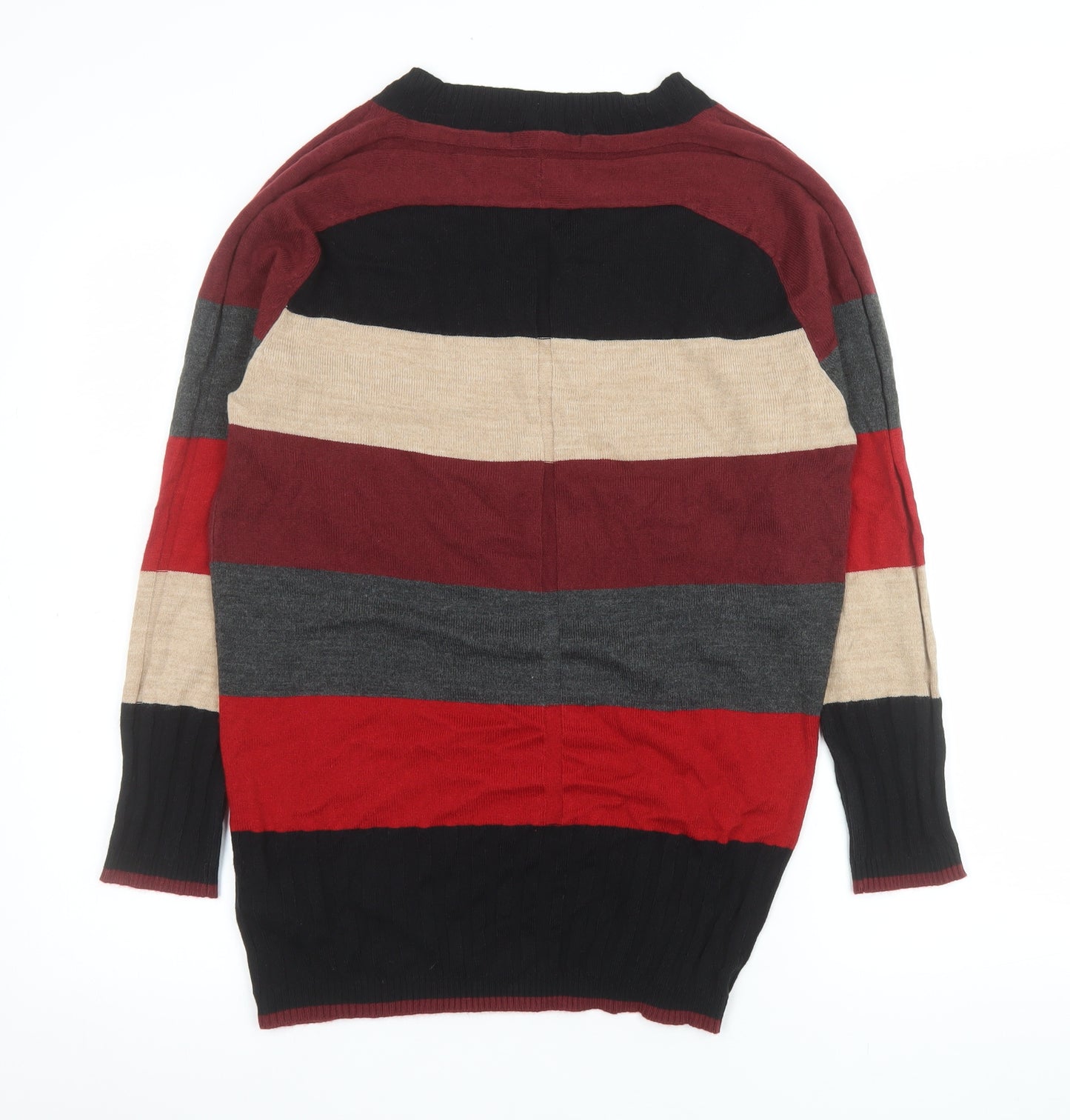 Next Men's Multicoloured Striped V-Neck Jumper Size S