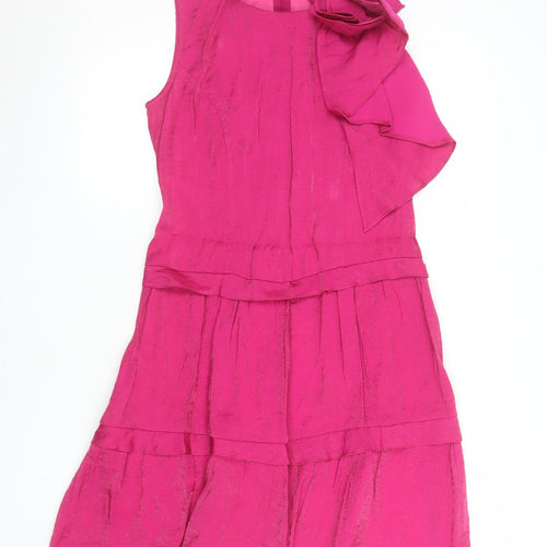 ELAE Women's Pink Knee Length Fit & Flare Sleeveless Party Dress M