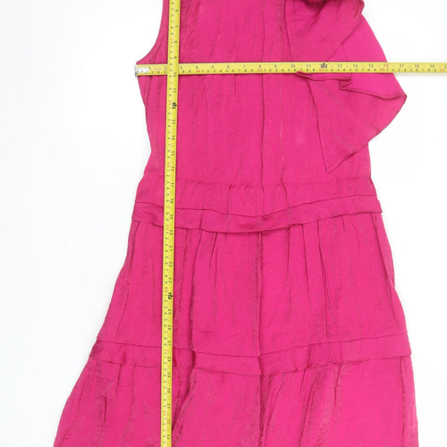 ELAE Women's Pink Knee Length Fit & Flare Sleeveless Party Dress M