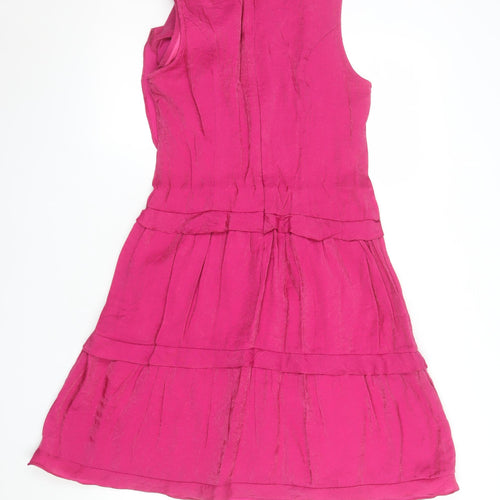 ELAE Women's Pink Knee Length Fit & Flare Sleeveless Party Dress M