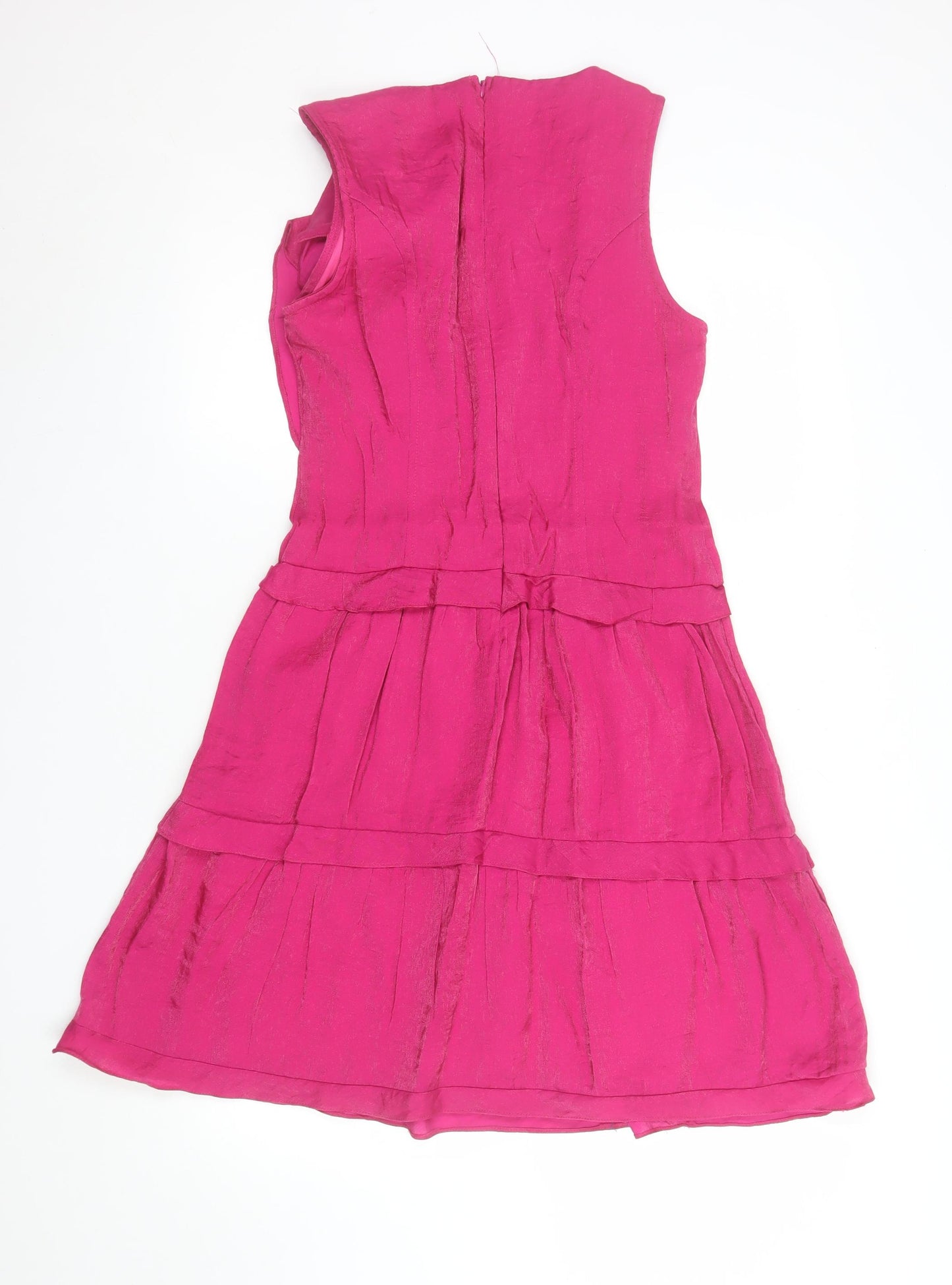 ELAE Women's Pink Knee Length Fit & Flare Sleeveless Party Dress M