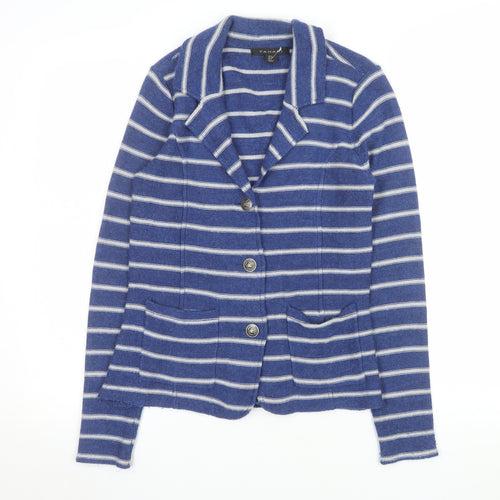 Tahari Women's Blue Striped Single-Breasted Blazer Size S