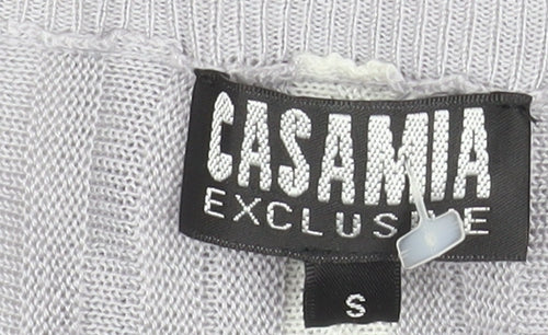 Casamia Exclusive Women’s Grey Long Line Striped Knit Cardigan Size S