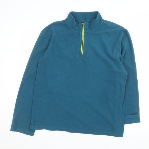 Crane Men's Blue Fleece 1/2 Zip Pullover Sweatshirt Large