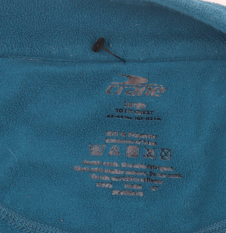 Crane Men's Blue Fleece 1/2 Zip Pullover Sweatshirt Large
