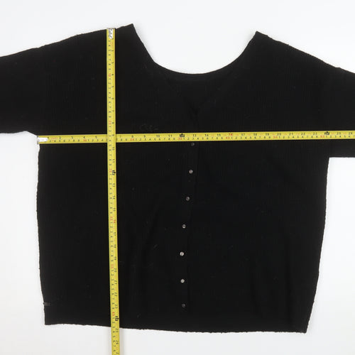 Joules Womens Black V-Neck Button Cardigan Size 18