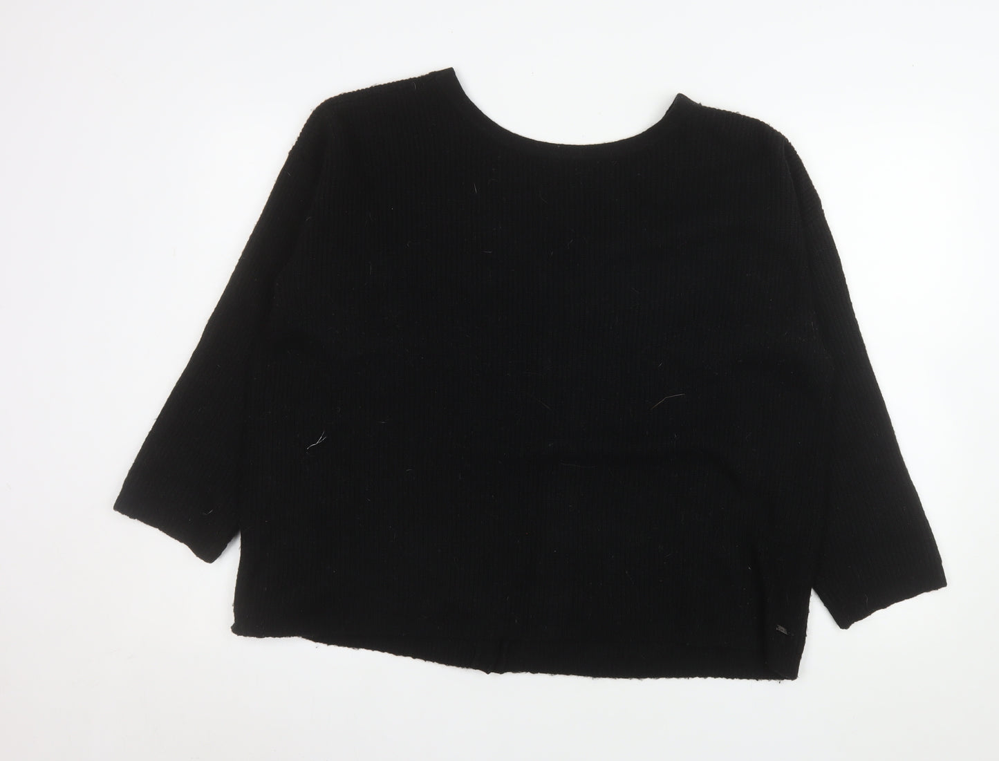 Joules Womens Black V-Neck Button Cardigan Size 18