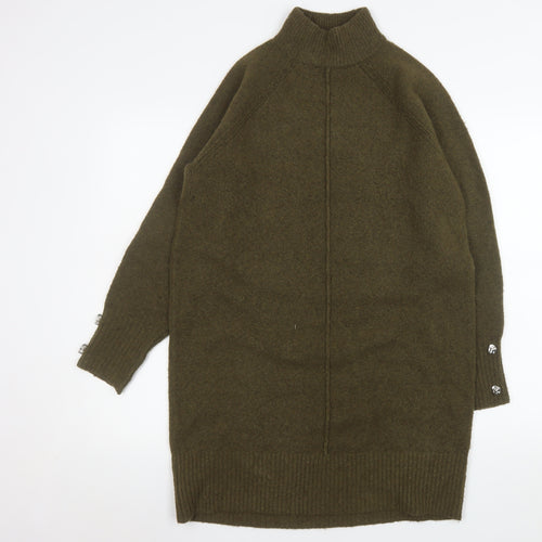 River Island Women’s Green XS Knit Long Sleeve Jumper Dress