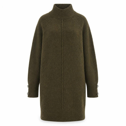 Front view of River Island Women’s Green XS Knit Long Sleeve Jumper Dress