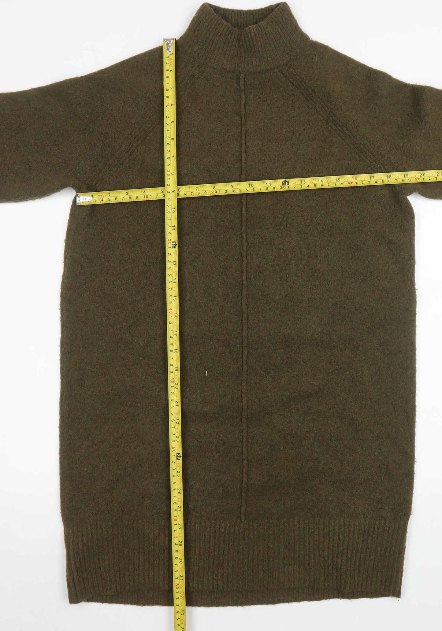 River Island Women’s Green XS Knit Long Sleeve Jumper Dress