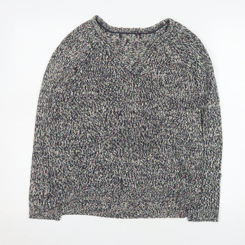 Marks and Spencer Womens Multicoloured Knit V-Neck Pullover Jumper Size 8