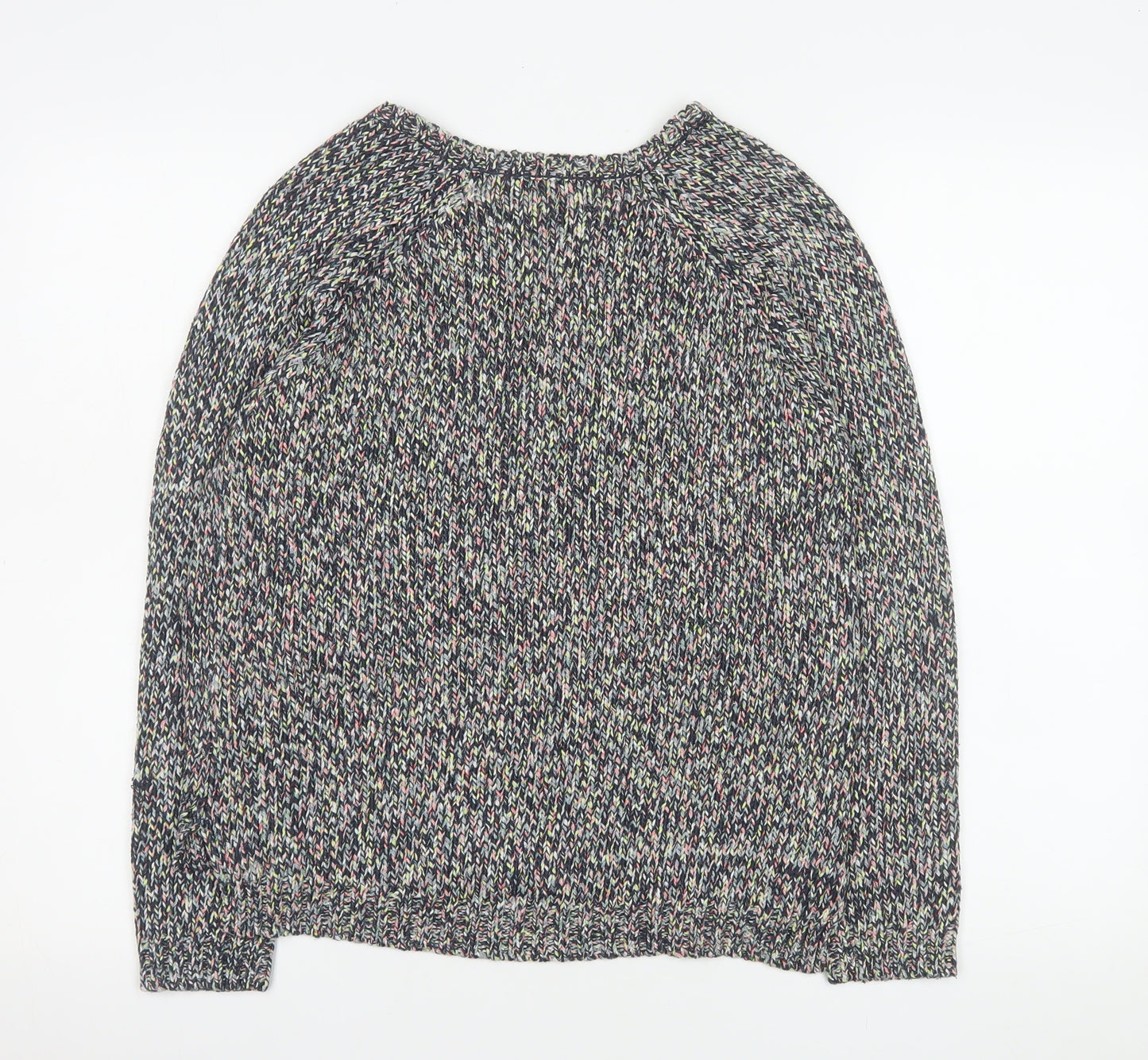 Marks and Spencer Womens Multicoloured Knit V-Neck Pullover Jumper Size 8