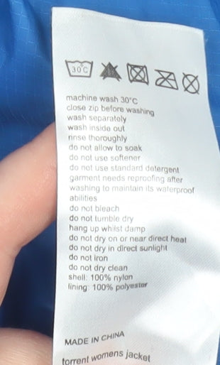 Mountain Warehouse Womens Blue Waterproof Hooded Rain Jacket UK 8