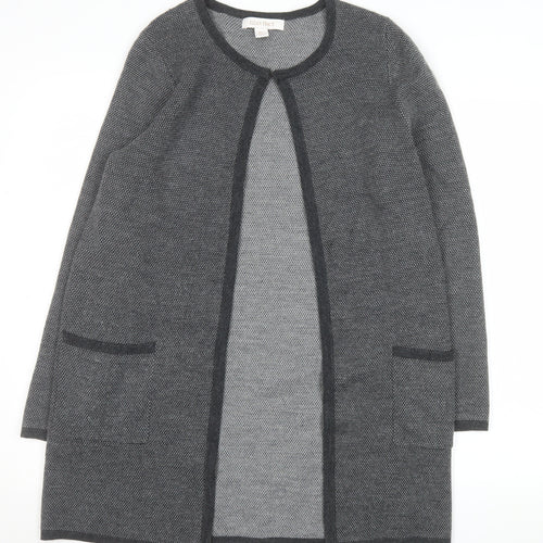 Ellen Tracy Women's Grey Long Sleeve Open Knit Cardigan Size L