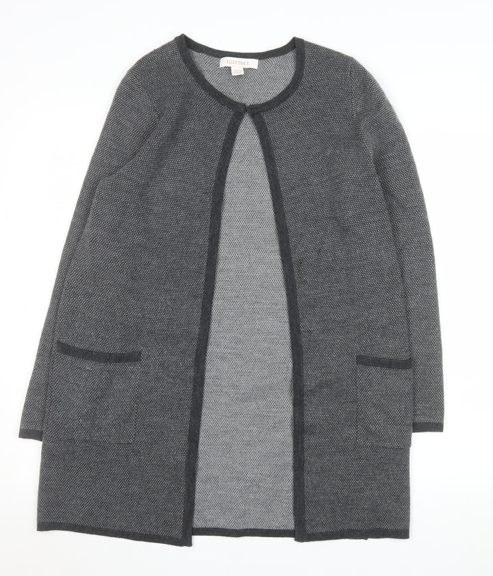 Ellen Tracy Women's Grey Long Sleeve Open Knit Cardigan Size L