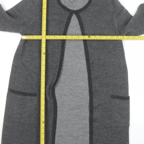 Ellen Tracy Women's Grey Long Sleeve Open Knit Cardigan Size L
