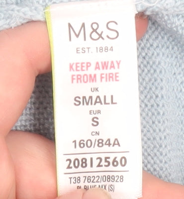 Marks and Spencer Women’s Blue Penguin Jumper Small Crew Neck Knitwear