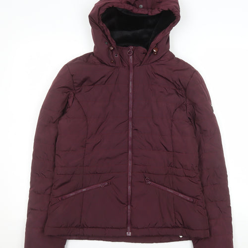 Regatta Women Purple Hooded Puffer Jacket UK 12 Water Resistant