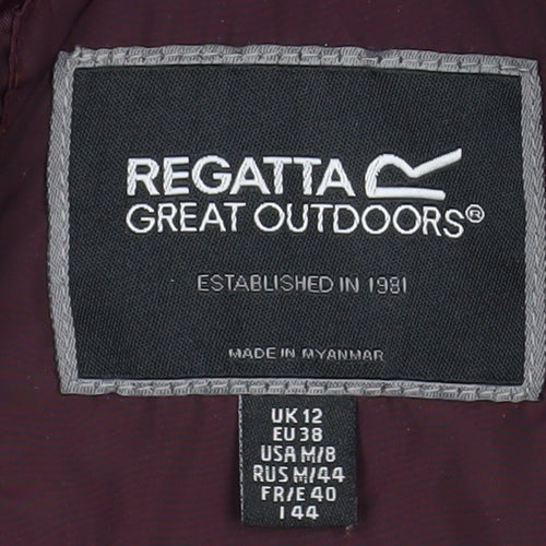 Regatta Women Purple Hooded Puffer Jacket UK 12 Water Resistant