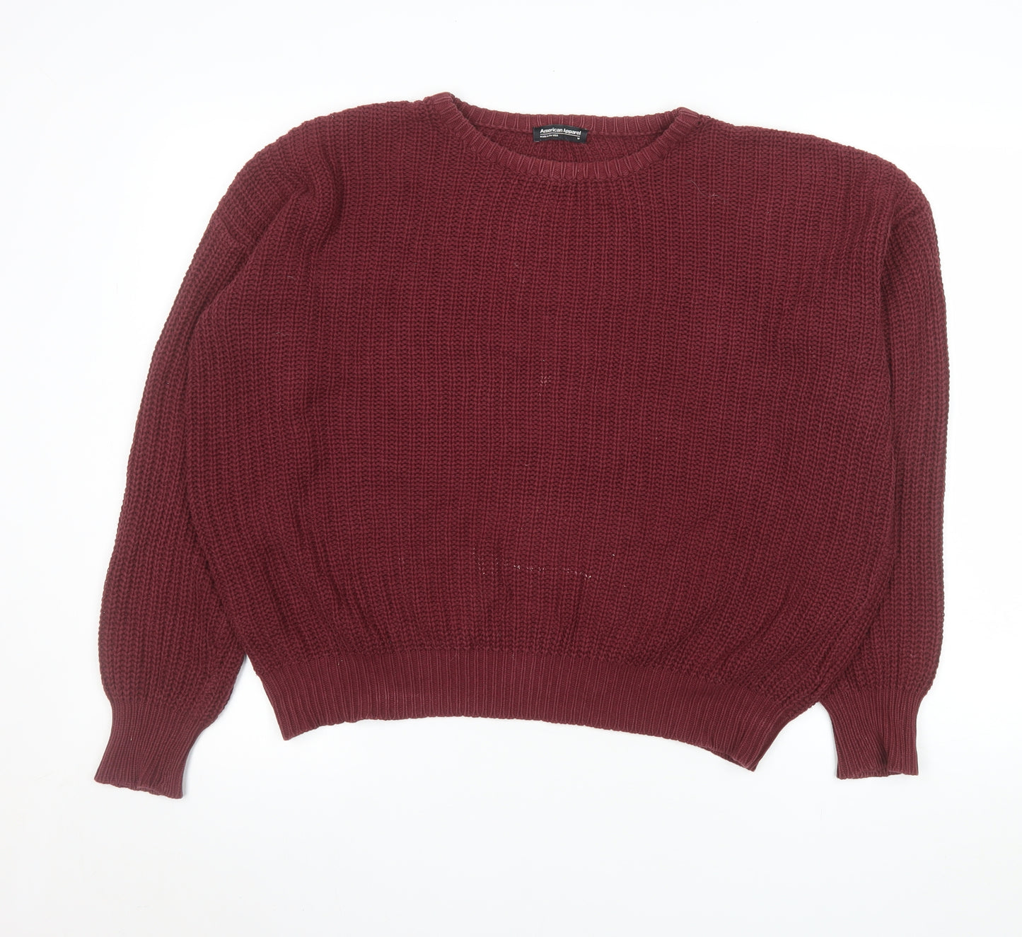 American Apparel Men’s Red Cotton Chunky Knit Jumper M
