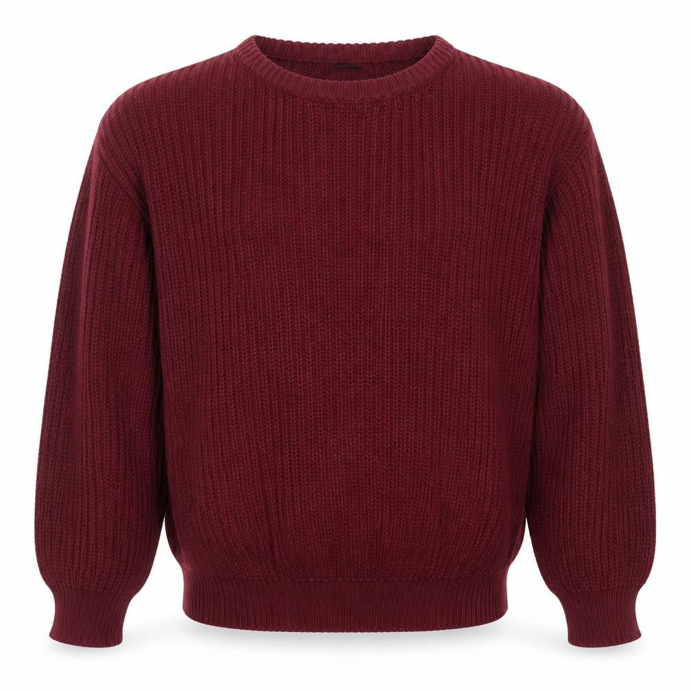 Front view of American Apparel Men’s Red Cotton Chunky Knit Jumper M