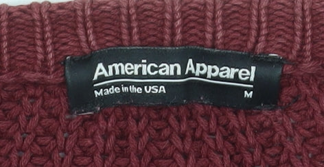 American Apparel Men’s Red Cotton Chunky Knit Jumper M