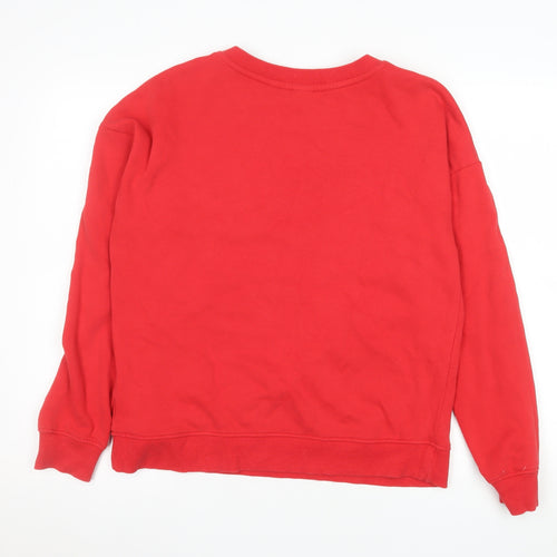 Next Women Red Christmas Sweatshirt Mickey Let It Snow Size M