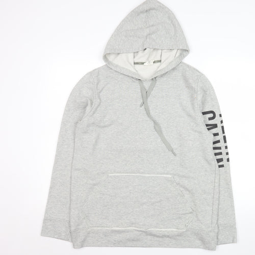 Calvin Klein Men's Grey Logo Pullover Hoodie Size L