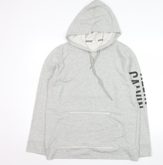 Calvin Klein Men's Grey Logo Pullover Hoodie Size L