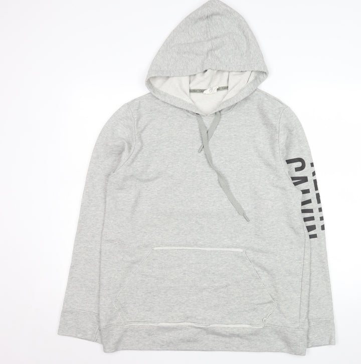 Calvin Klein Men's Grey Logo Pullover Hoodie Size L