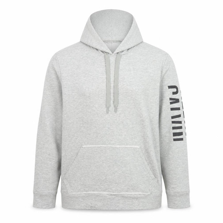 Calvin Klein Men's Grey Logo Pullover Hoodie Size L