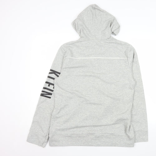 Calvin Klein Men's Grey Logo Pullover Hoodie Size L