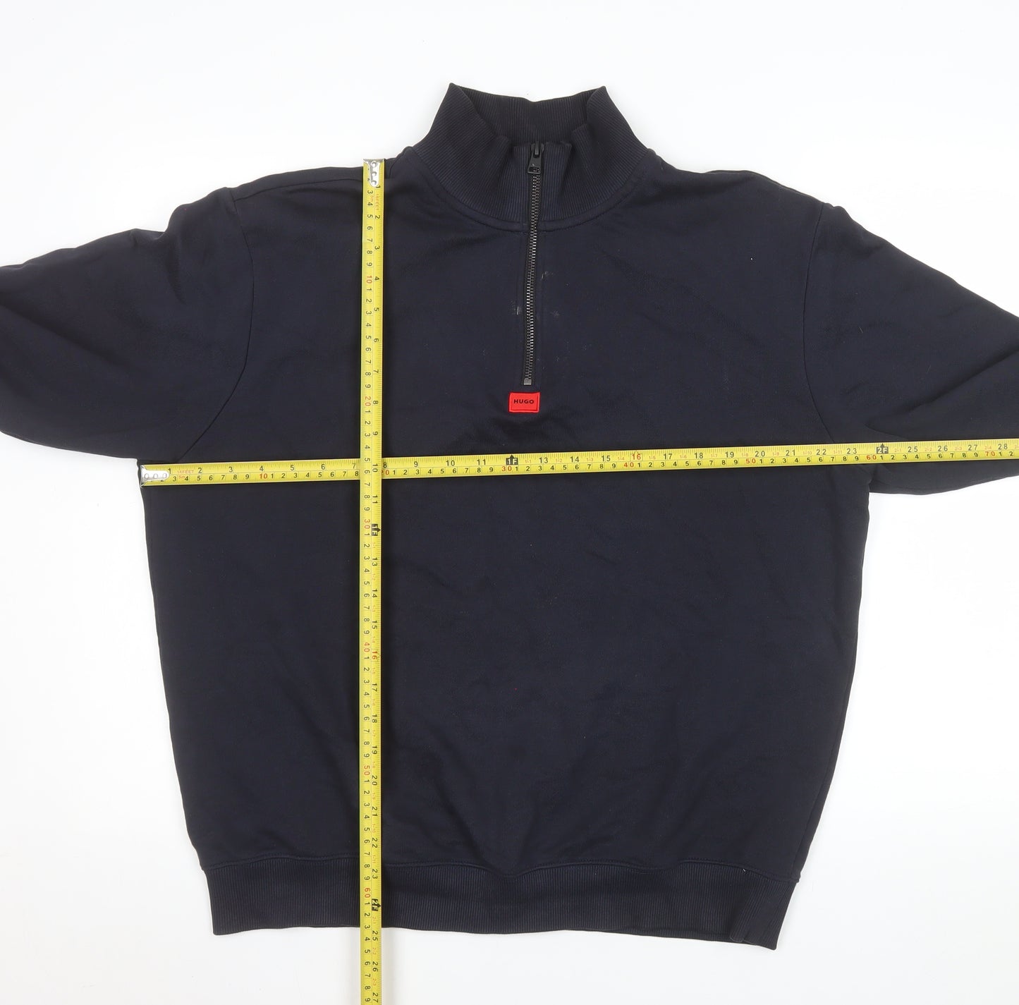 HUGO Men's Blue Mock Neck 1/2 Zip Sweatshirt Size M