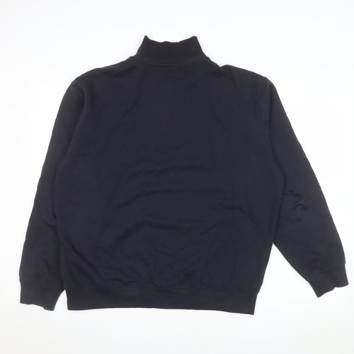 HUGO Men's Blue Mock Neck 1/2 Zip Sweatshirt Size M