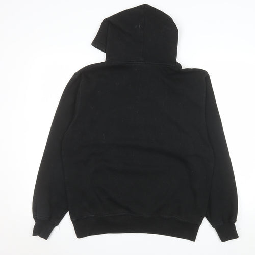 Dreambranding Men's Black Pullover Hoodie Small Graphic Print Fleece