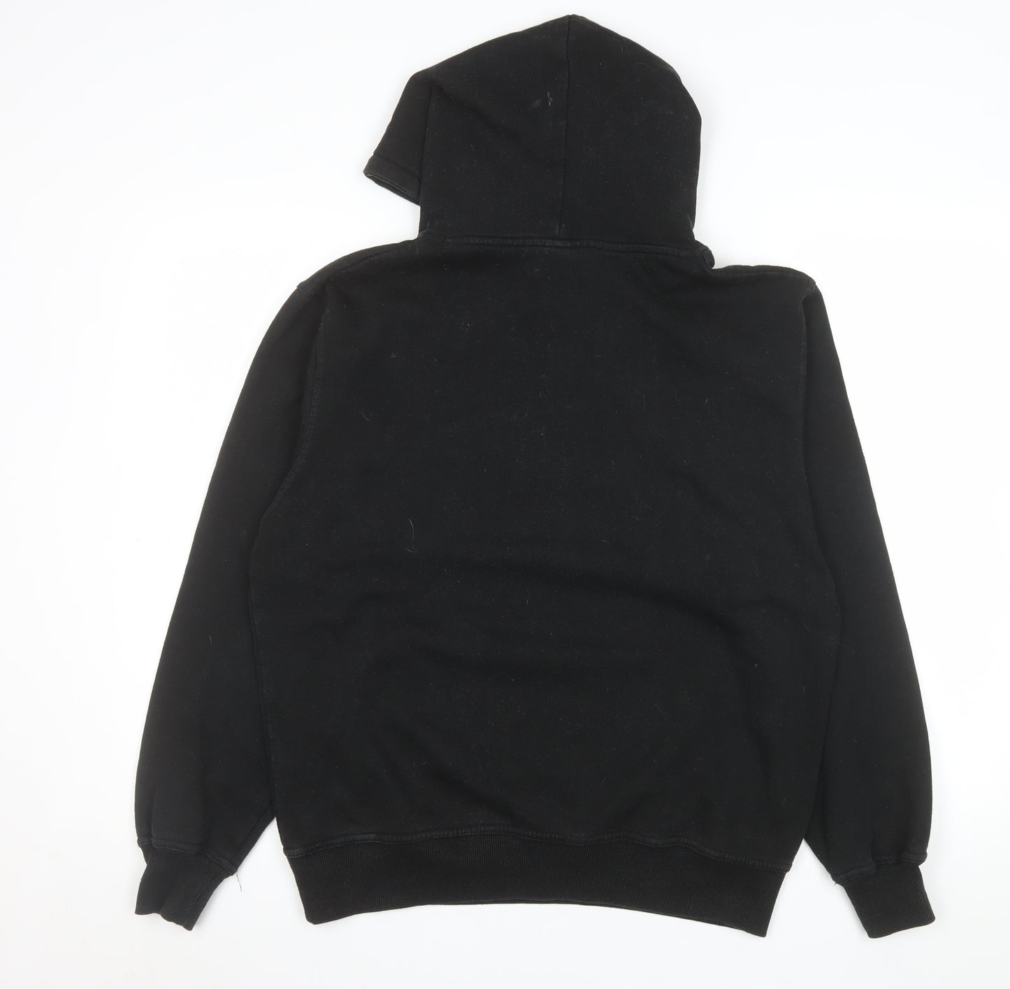 Dreambranding Men's Black Pullover Hoodie Small Graphic Print Fleece