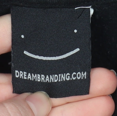 Dreambranding Men's Black Pullover Hoodie Small Graphic Print Fleece